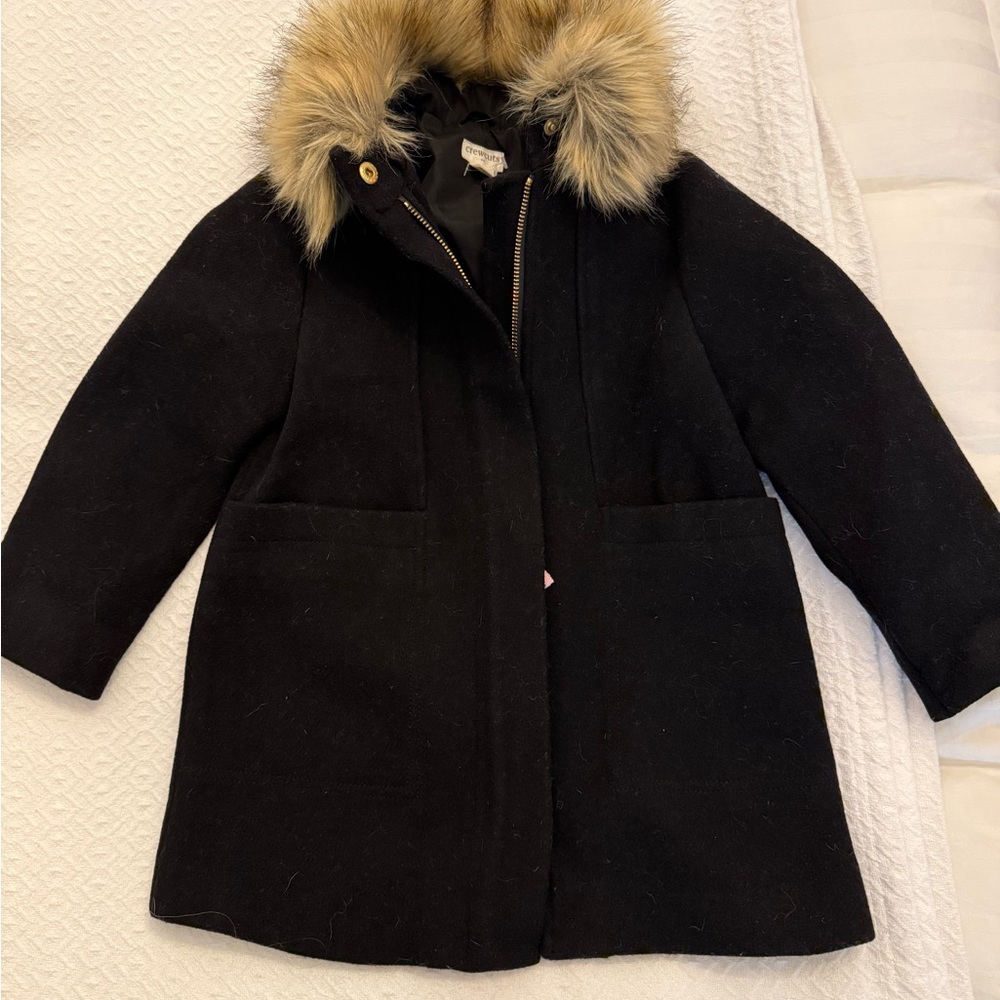Crewcuts Black Jacket with Faux Fur Trim